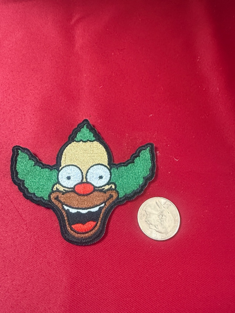 Krusty the Clown Embroidered Patch - Green, Yellow, Red, Brown